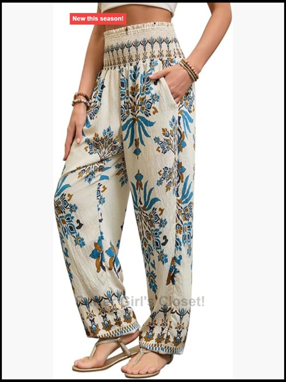 High Waist Harem Yoga Pants with Pockets, Wide Leg Boho Flowy Pants, Viscose
